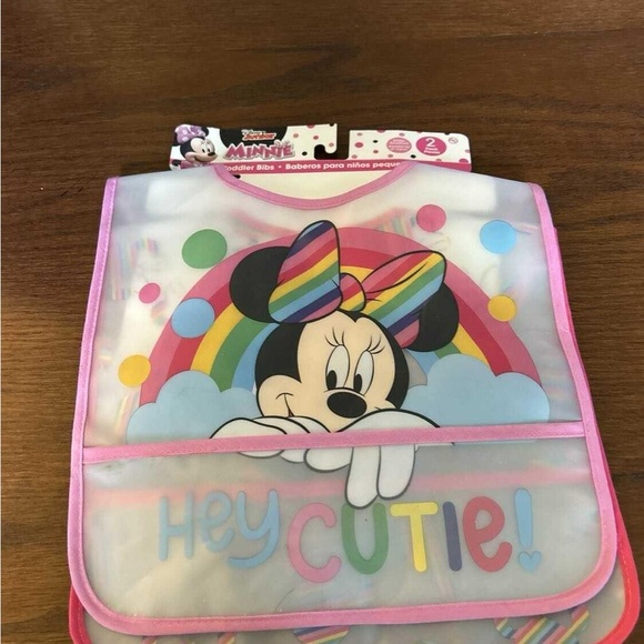 Carters One Piece PJs- Bear & Truck Print - Size 2T and NWT - Minnie Bibs 2 pack - Picture 8 of 9